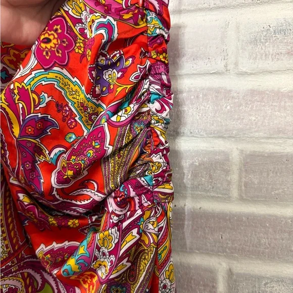 Ralph Lauren One Shoulder Dress - Red and Multicolor - Picture 8 of 8